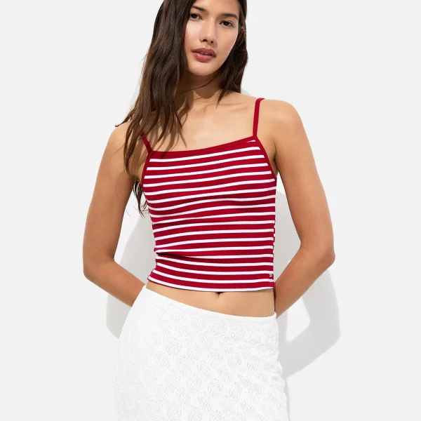 Short Striped Strappy Top
