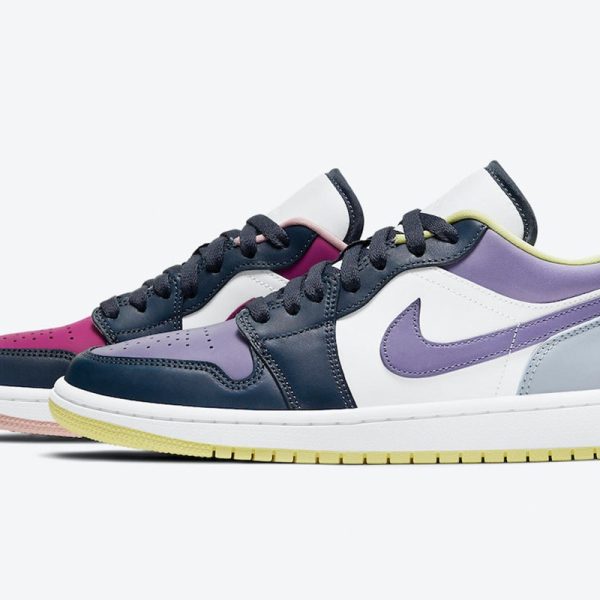 Wmns Air Jordan 1 Low SE 'Mismatched - Purple Magenta'