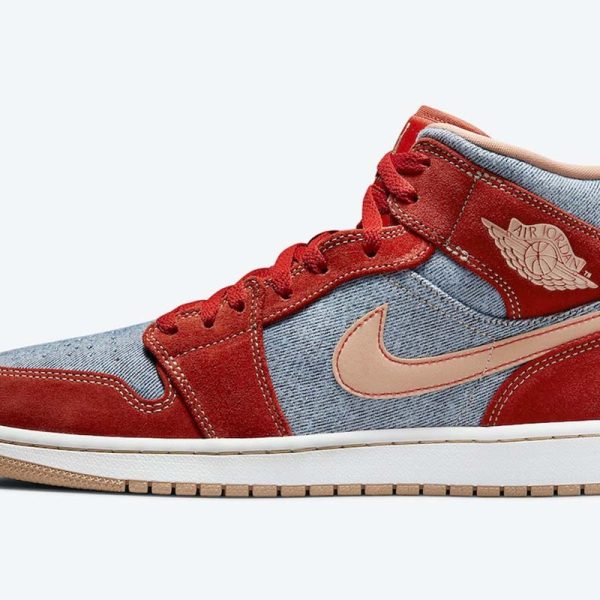 Air Jordan 1 Mid 'Denim Red'