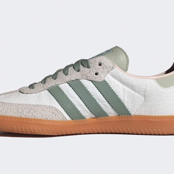 Wmns Adidas Samba OG 'White Silver Green'