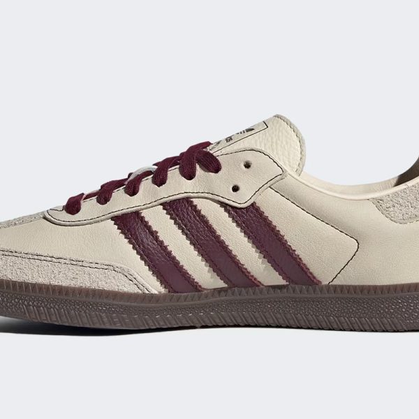 Wmns Adidas Samba OG 'Wonder White Maroon'