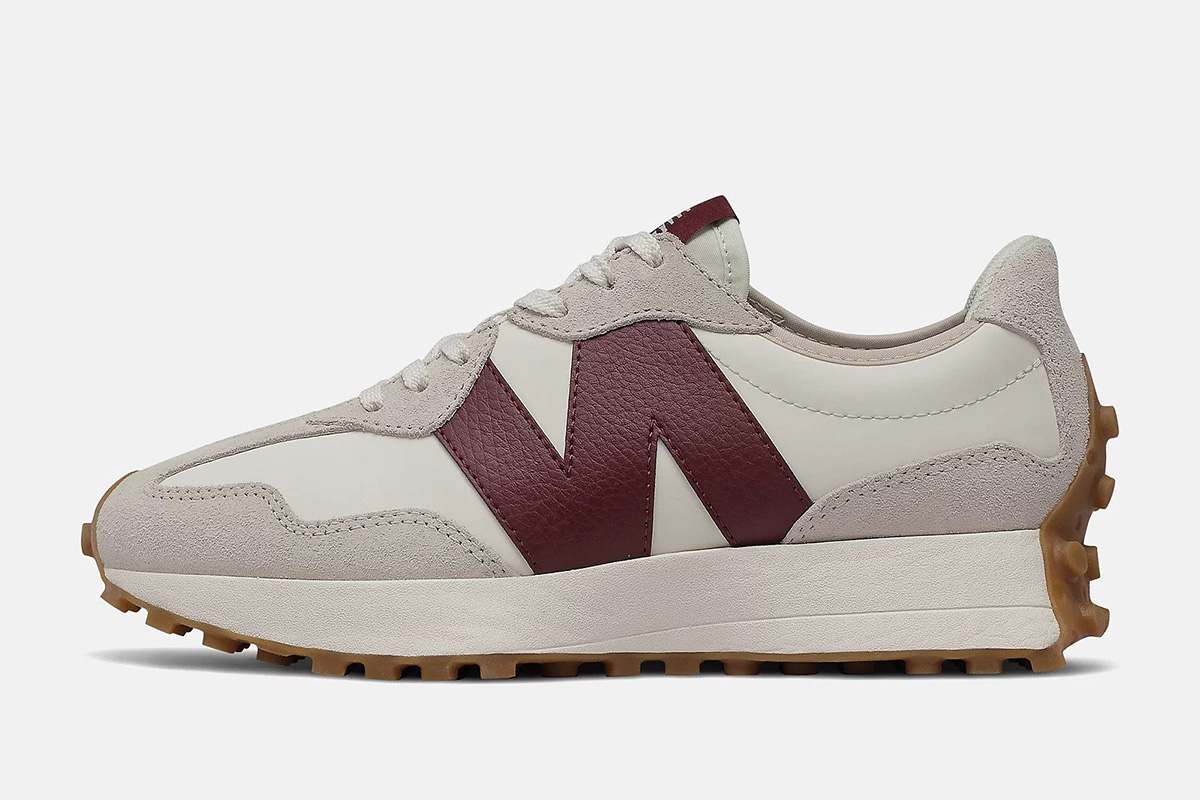 Wmns New Balance 327 'White Dark Red'